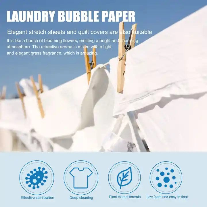 Biodegradable Lightly Scented Laundry Sheets – Eco-Friendly, Powerful, and Convenient
Simplify your laundry routine with our Biodegradable Lightly Scented Laundry Sheets, an innovative and eco-friendly alternative to traditional liquid and powder detergents. Designed for maximum cleaning power with minimal environmental impact, these pre-measured sheets provide a hassle-free, mess-free, and zero-waste laundry solution.
Eco-Friendly & Biodegradable
Our laundry sheets are crafted with plant-based, biodegr