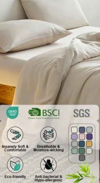 Organic Viscose Bamboo Bedding Sheet Set