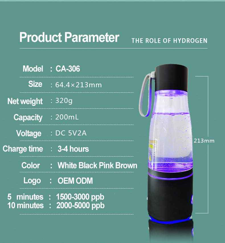 Well Building Connection Hydrogen Water Generator Bottle – Portable Rechargeable Hydrogen Water Bottle for Everyday Hydration