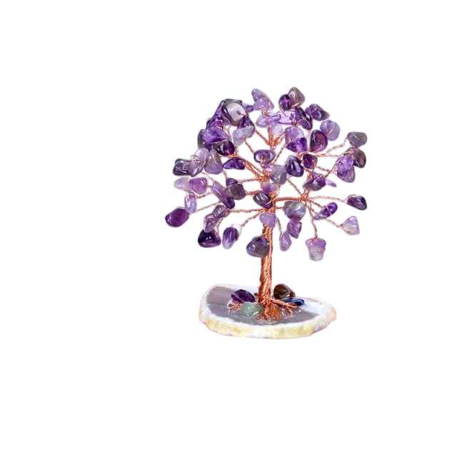 Stone and Crystal Trees Make Perfect Natural Decor at Workplace or Home Office