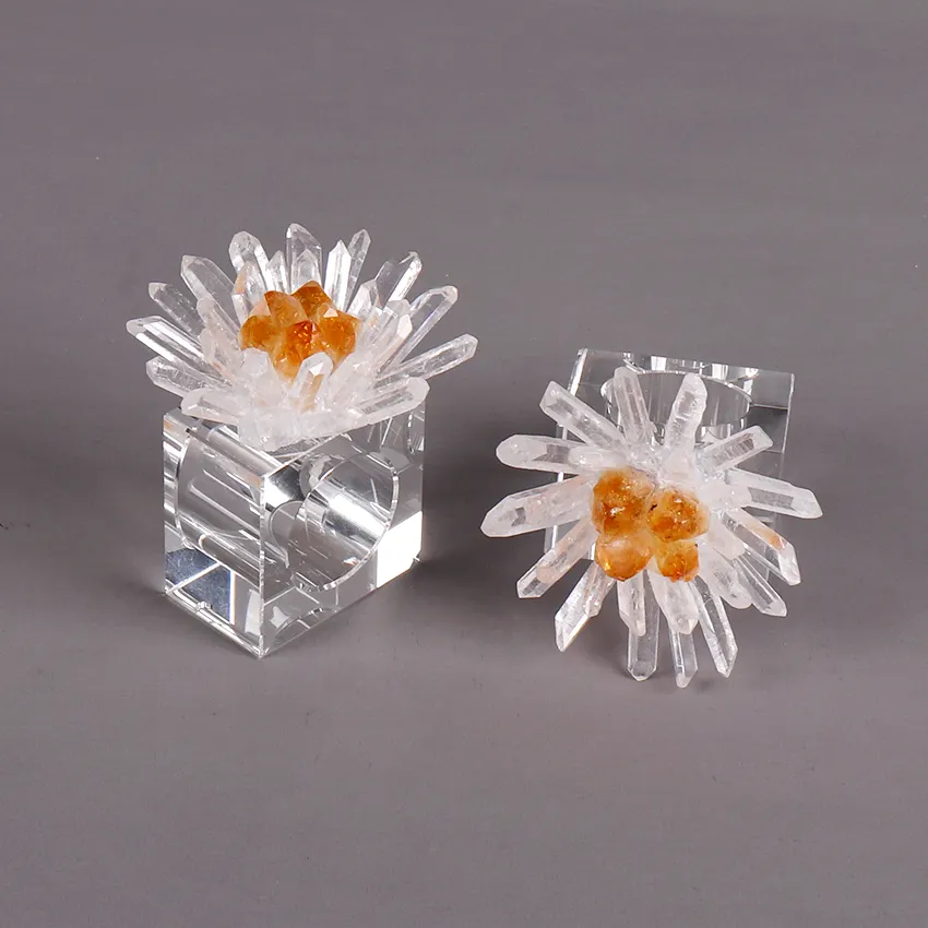 Well Building Connection crystal quartz napkin rings, displayed against a neutral background.

Elevate your dining experience with the timeless beauty, Crystal Quartz Napkin Rings. Designed to add a touch of elegance and sophistication to any table setting, these stunning napkin holders feature natural crystal quartz stones set in high-quality metal rings, creating perfect blend of luxury and functionality.