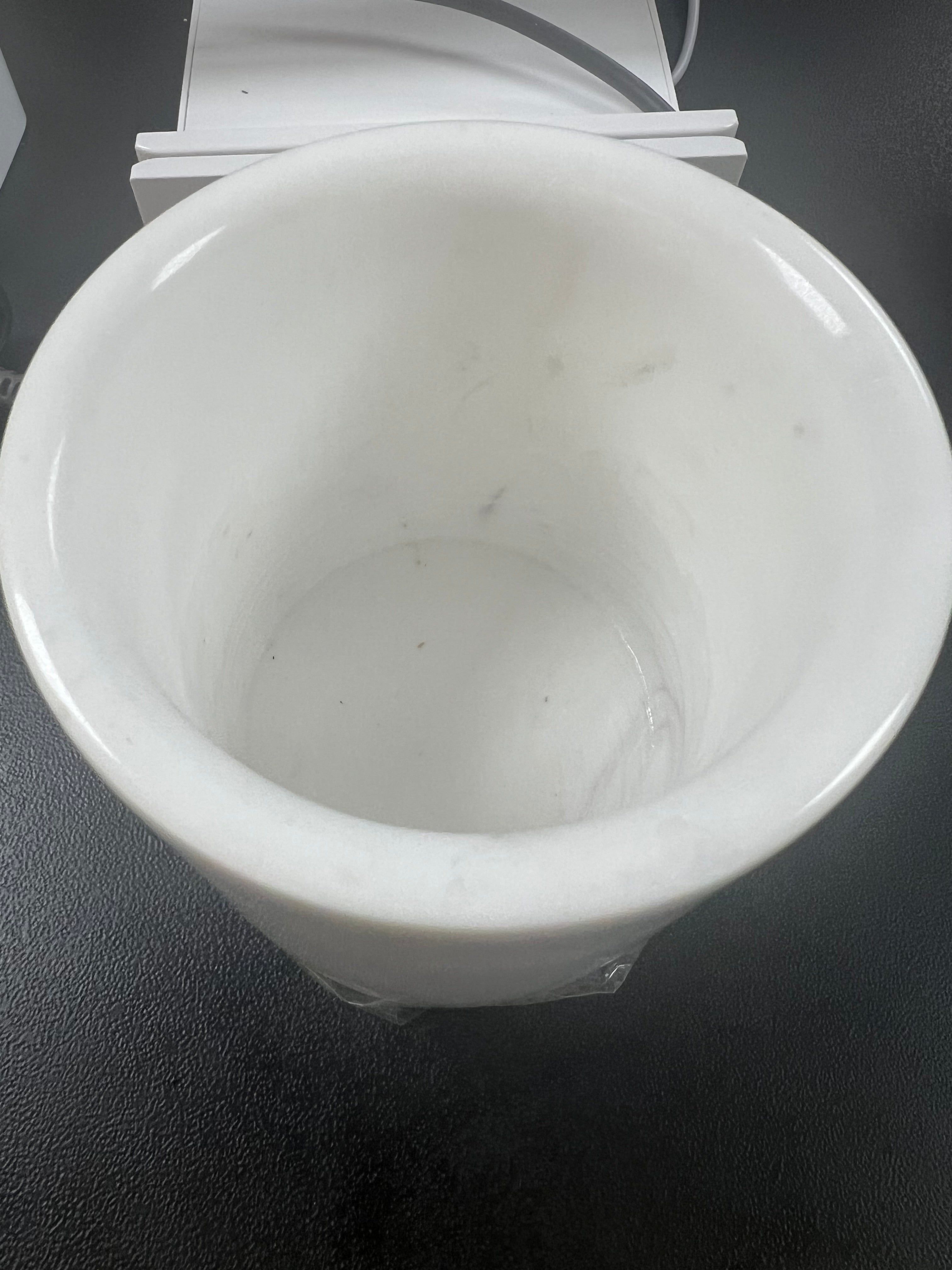 White carerra marble candle jar