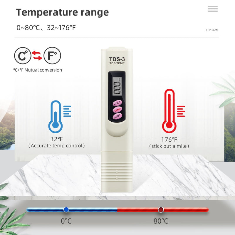 WATER Meter Filter Measuring - Water Quality Purity Tester