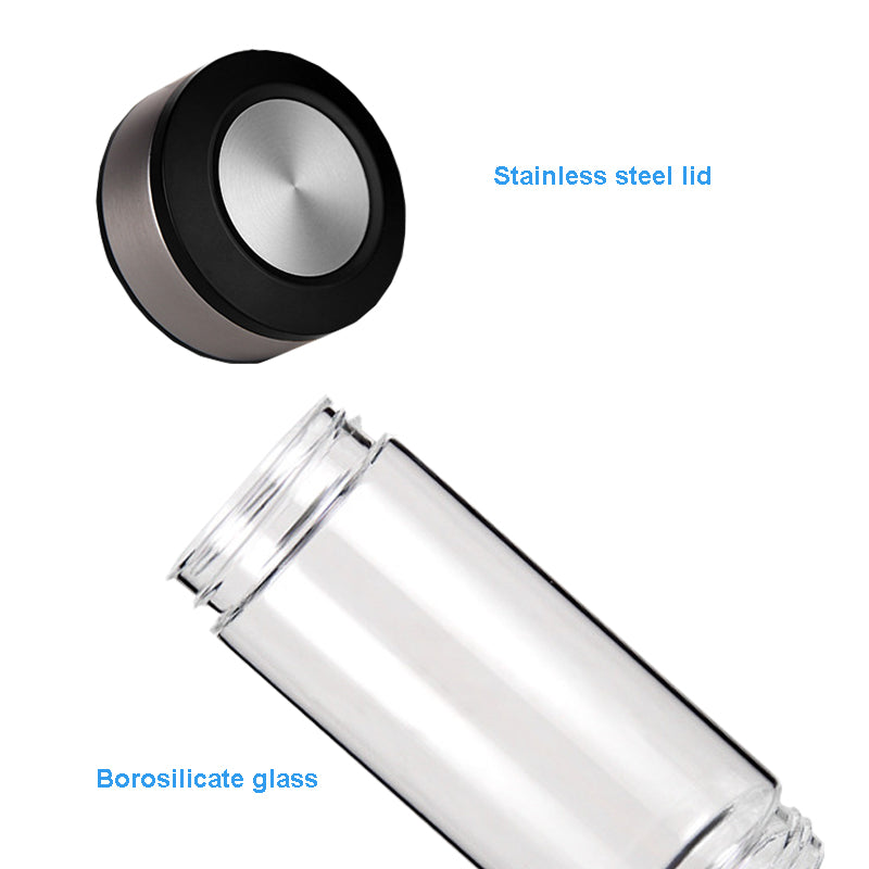 showcasing a blue water bottle with a filter compartment, surrounded by images depicting various people using the bottle or benefiting from its water. The bottle is depicted in use by different individuals in different settings, emphasizing its portability and versatility. Well building connection