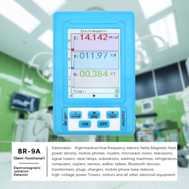 BR-9A Portable Electromagnetic Radiation Detector EMF Meter High Accuracy Professional Radiation Dosimeter Monitor Tester - Well Building Connection